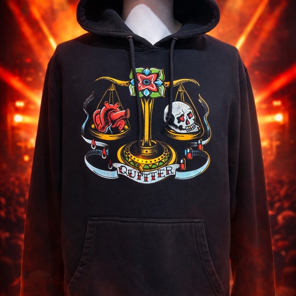 Lane Seven Other - Cameron Whitcomb 2023 Quitter Tour Merch Hoodie Black Flame Graphic 2023 Sz M